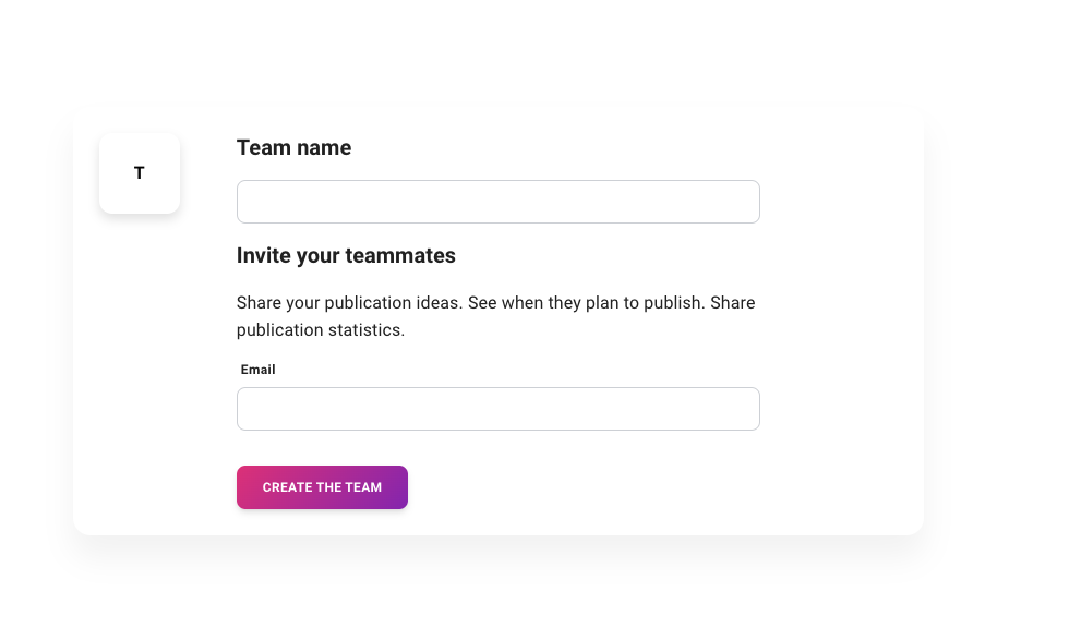 Create a Team