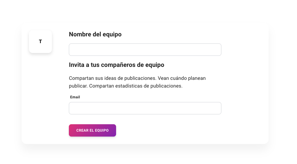 Crear un equipo\n