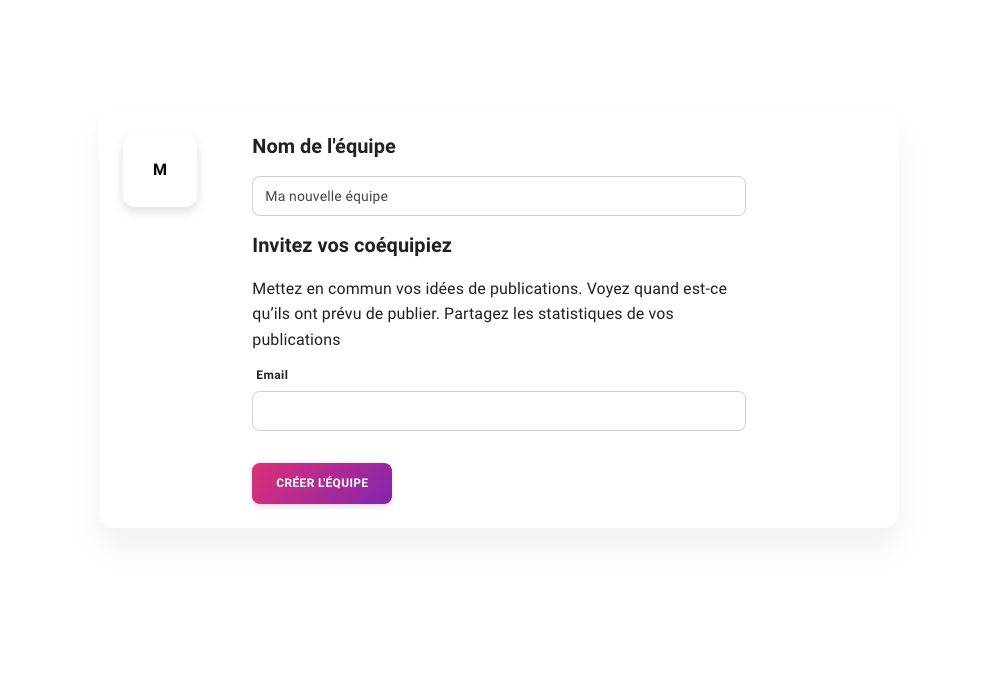 Créer une équipe